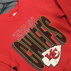 Vintage 90s Kansas City Chiefs Sweatshirt Adult M Red Hanes Activewear Tag
